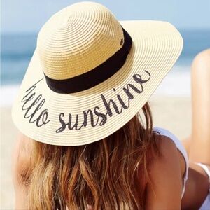 CC Paper Sun Hat Hello Sunshine Natural Straw Color